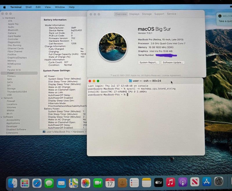 Apple MacBook Pro Retina 15" Late 2013 i7-4960HQ GT 750M 16GB RAM 1TB SSD