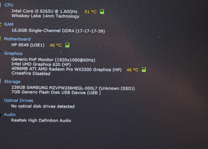 HP ZBook 14u G6 i5-8265U@1.6Gh Radeon Pro WX3200 4GB GPU 16GB RAM 256GB SSD  Lap200