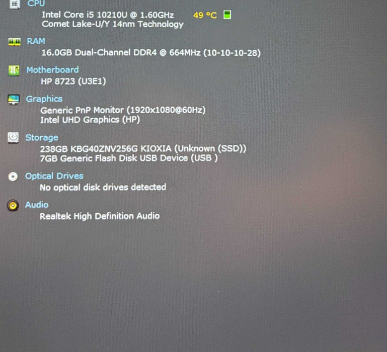 HP EliteBook 840 G7 Core i5-10210U@1.6GHz 16GB RAM 256GB SSD  Lap200