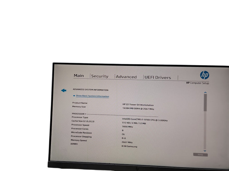 HP Z2 Tower G4 Workstation i7 - 9700 @ 3.00GHz 16GB Qθ