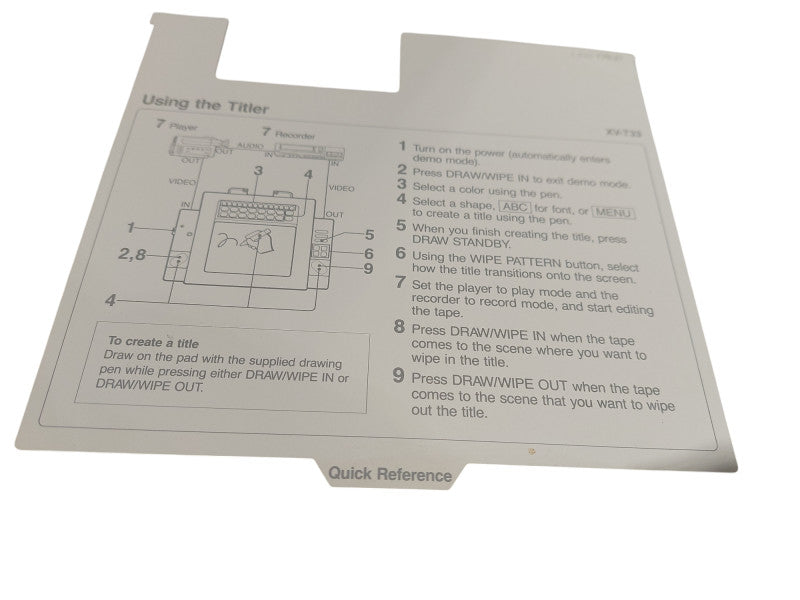 Vintage 1991 Sony Sketch Titler Model: XV-T33 ( No Pen ) =