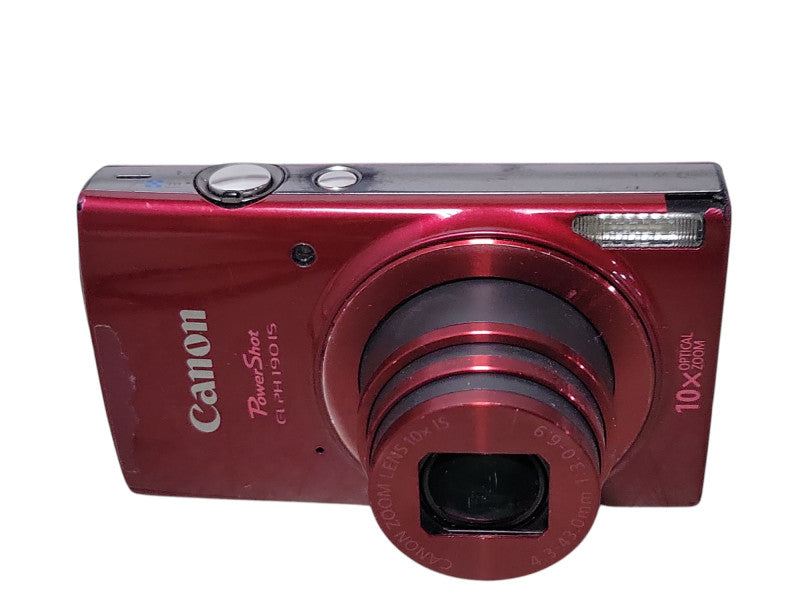 Canon PowerShot ELPH 190 IS 20MP 10x Optical Zoom Digital Camera Red, READ _