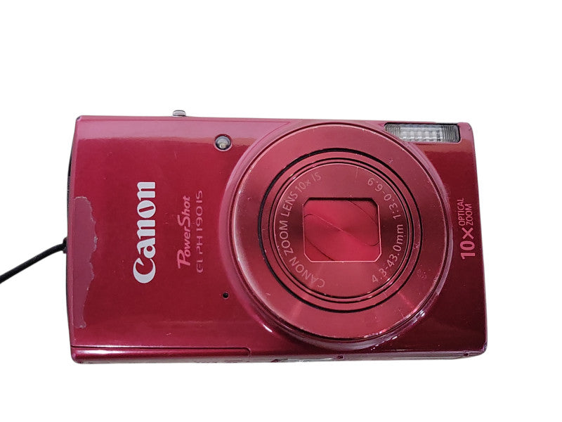 Canon PowerShot ELPH 190 IS 20MP 10x Optical Zoom Digital Camera Red, READ _