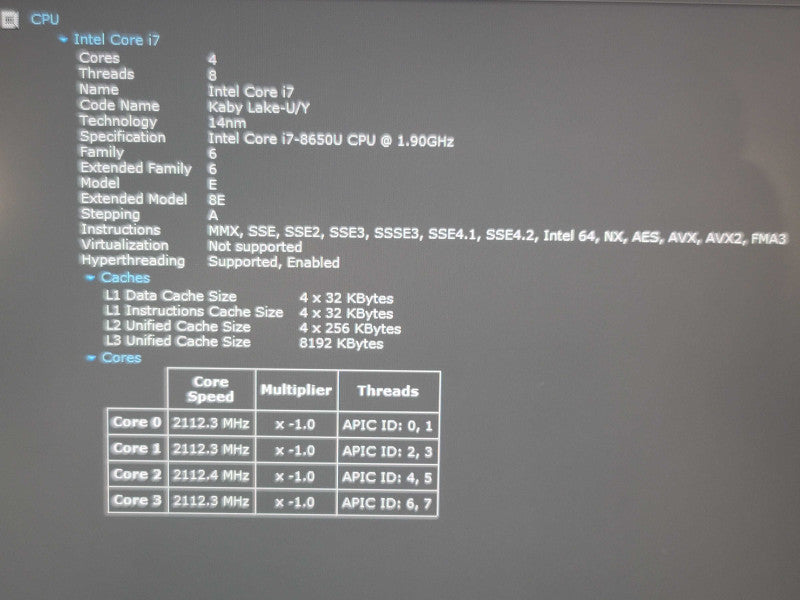 Lenovo ThinkPad X1 Carbon i7-8650U 16GB RAM 256GB M.2 SSD  β Lap200