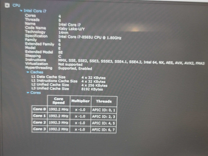 Lenovo ThinkPad P43s i7-8565U 16GB DDR4 Quadro P520 256GB M.2 SSD  β Lap200
