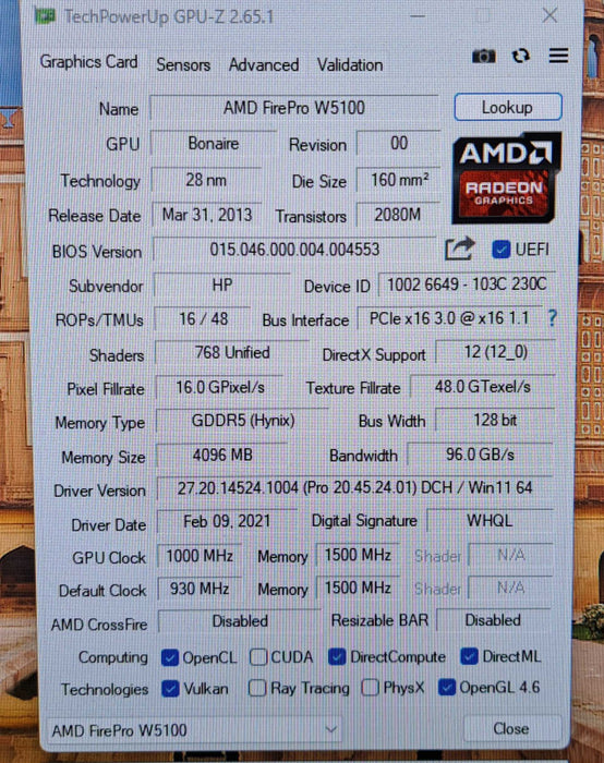 AMD FirePro W5100 4GB GDDR5 Graphics Card | 4x DisplayPort Q