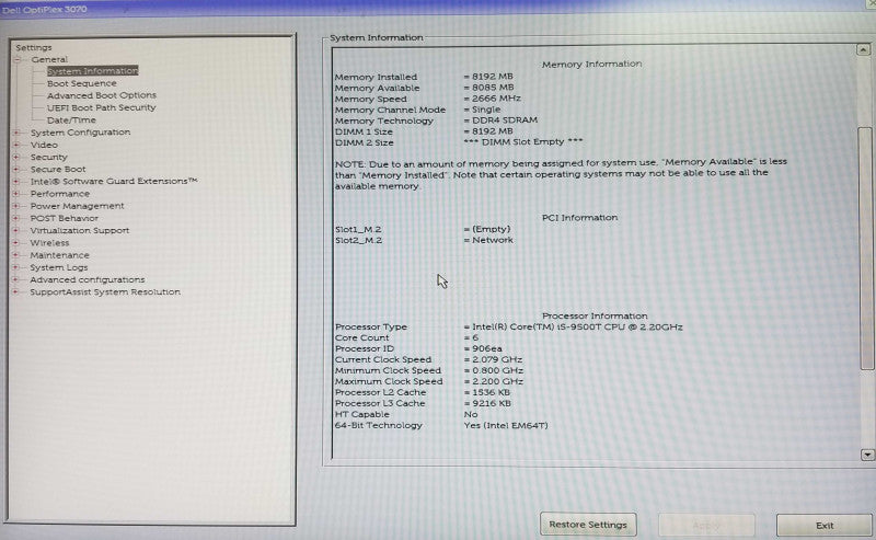 Dell OptiPlex 3070 USFF| Intel i5-9500T CPU|256GB NVMe|8GB RAM|WIFI Q
