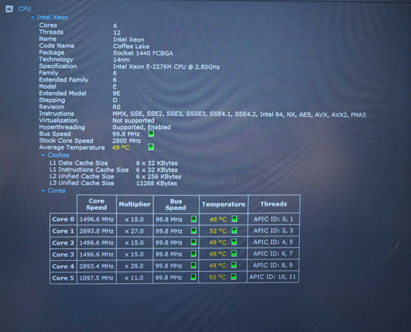 Dell Precision 7540 XEON E-2276M RTX 3000 6GB GPU 32GB RAM 256GB SSD Q Lap200