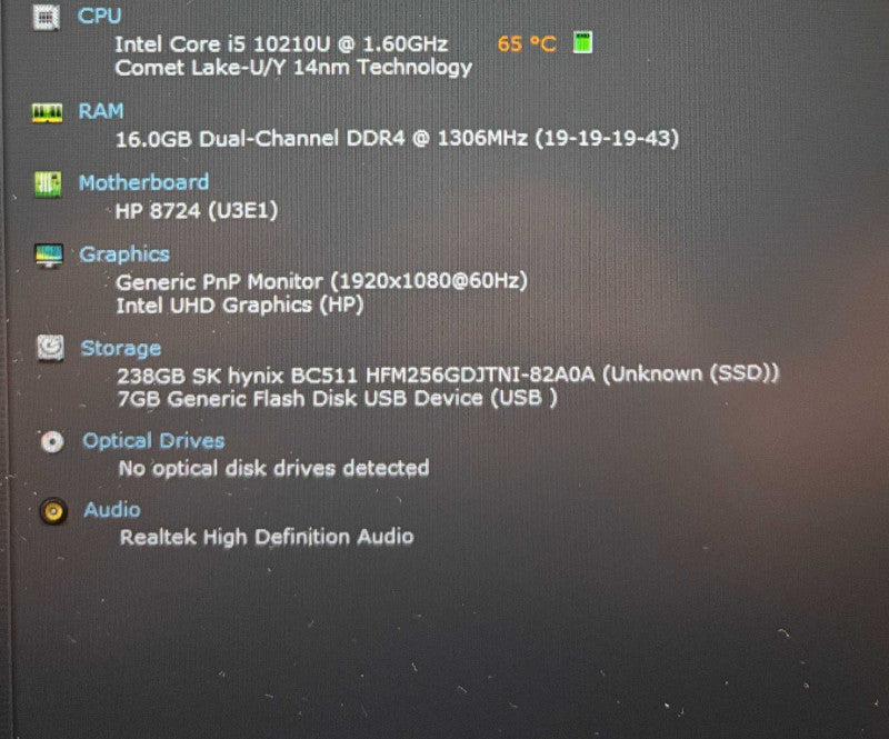 HP EliteBook 850 G7 Core i5- 10210U@1.6GHz 16GB RAM 256GB SSD Q Lap200