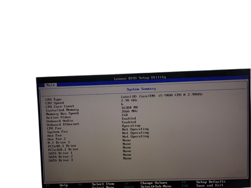 Lenovo ThinkCentre M720e  i5 - 9400 @ 2.90GHz 16GB DDR4 Ram θ