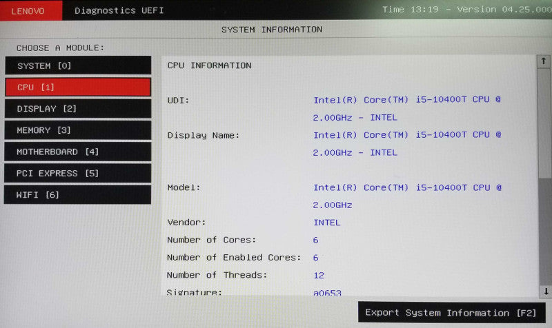 Lenovo ThinkCentre M70q Gen2 USFF, Intel i5-10400T CPU 2.00GHz, 8GB RAM  Q