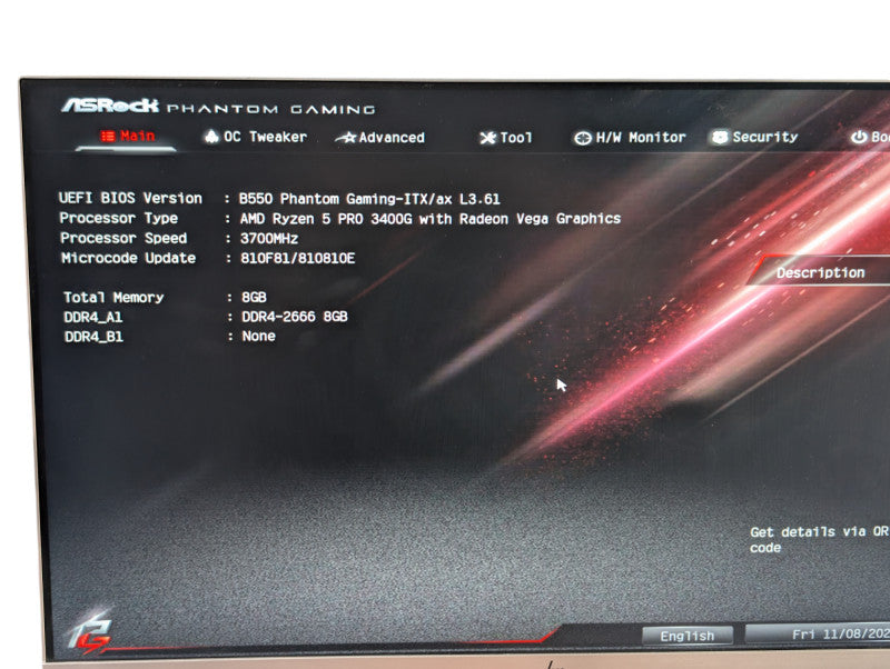 ASRock B550 Phantom Gaming ITX ax AMD Ryzen AM4 Motherboard READ  -