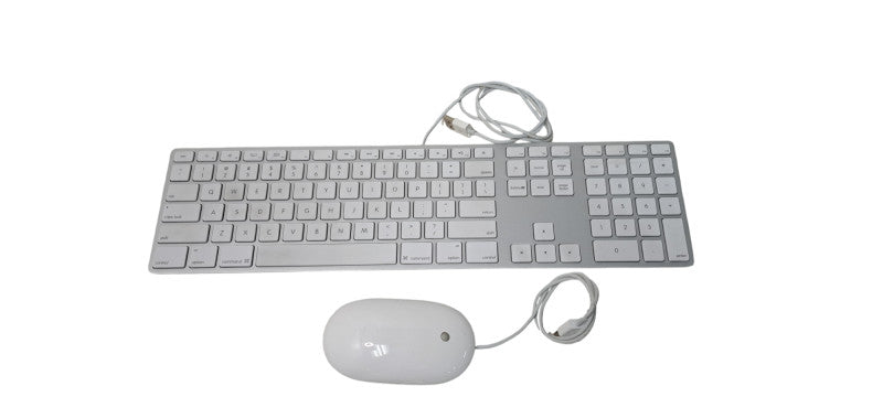 Genuine Apple White Aluminum USB Keyboard A1243 & Mighty Mouse A1152 Combo