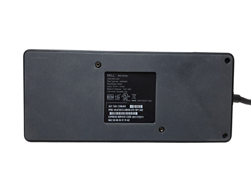 Dell WD19TBS K20A001 Thunderbolt DP HDMI Docking Station w/ 180W AC Adapter