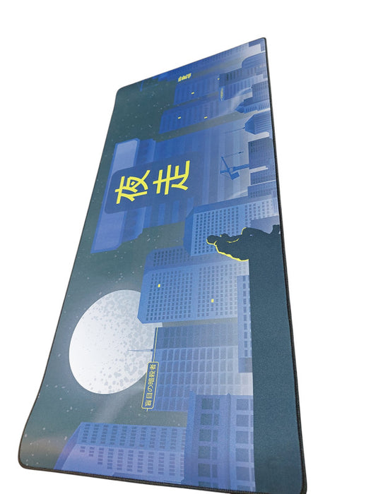 Large Decorative Mouse Pad Keyboard Pad , Night Runner CityScape Scenery  =
