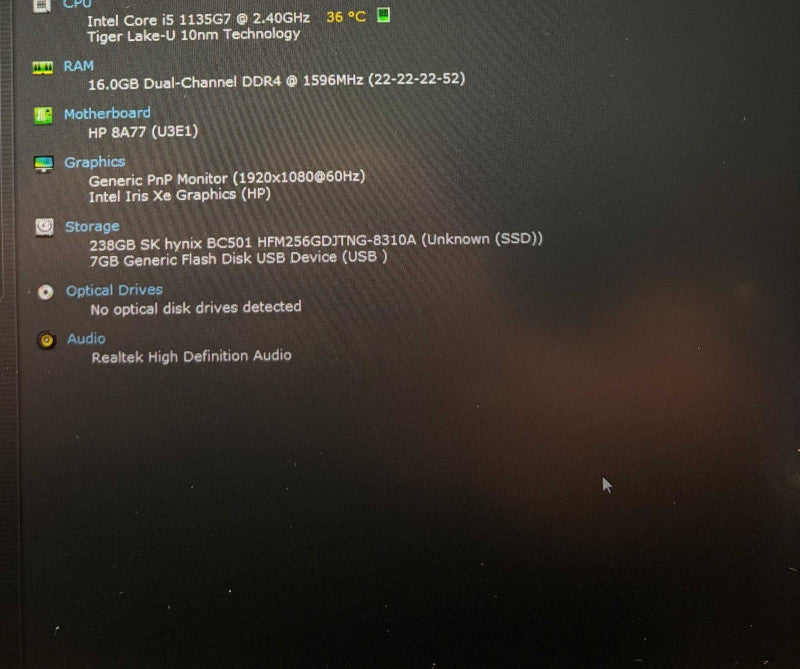 HP ProBook 450 G8 Core i5-1135G7@2.4GHz 16GB RAM 256GB SSD READ  Lap200