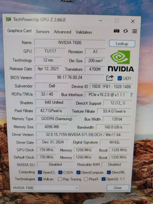 NVIDIA T600 4GB PCIE %