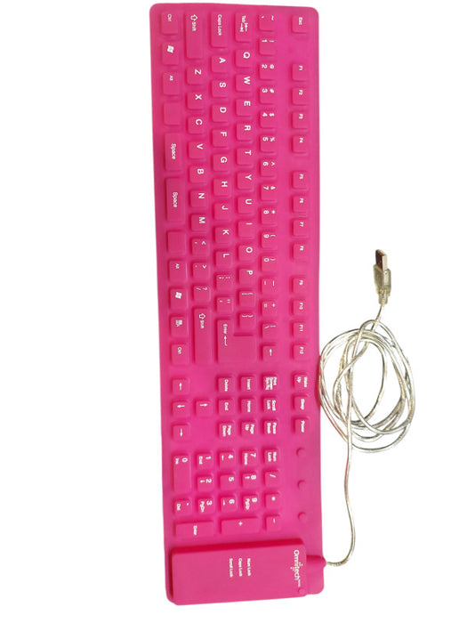 Omnitech  Flexible Spillproof Silicone USB Keyboard pink