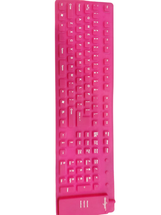Omnitech  Flexible Spillproof Silicone USB Keyboard pink