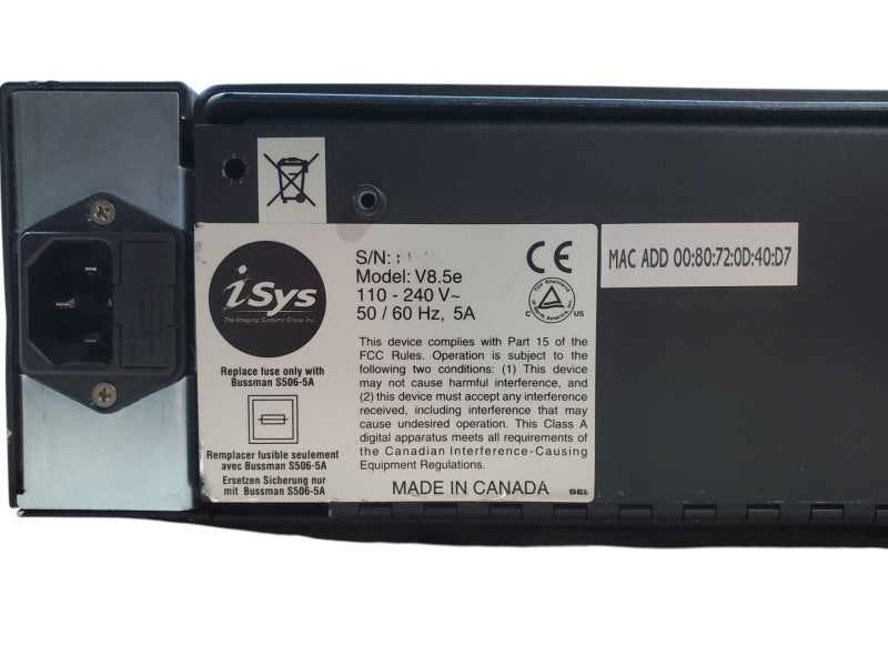 iSys V8.5e Continuous Thermal Well Log Printer *READ*
