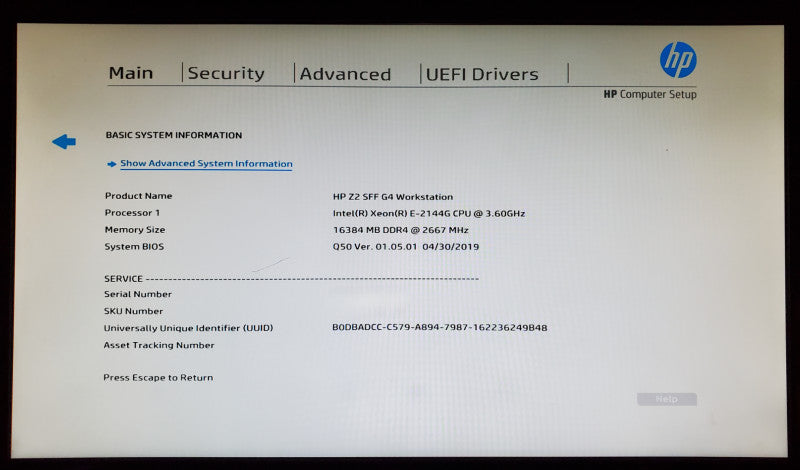 HP Z2 SFF G4 Workstation Intel Xeon E-2144G - No RAM/HDD/GPU