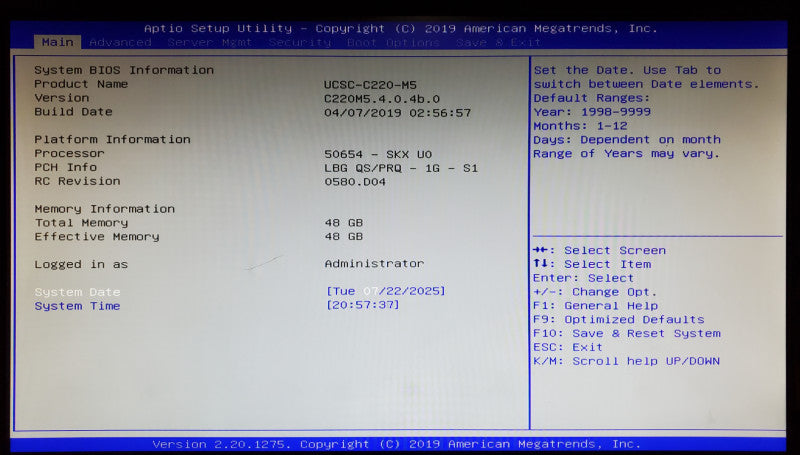 Cisco UCS C220 M5SX - 1x Xeon Silver 4114 48GB DDR4 12G RAID - No HDD
