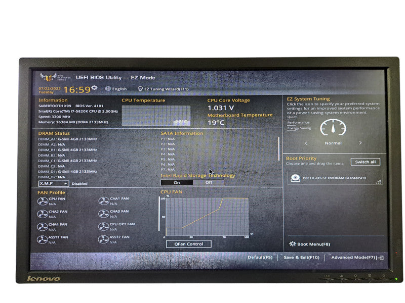 Custom PC | Asus SABERTOOTH X99 w/ Core i7-5820K CPU, 16GB DDR4, 650W
