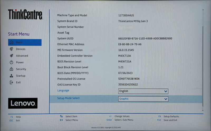 Lenovo ThinkCentre M70q Gen 3, i5-12400T, 16GB DDR4, 256GB NVMe, 65W PSU
