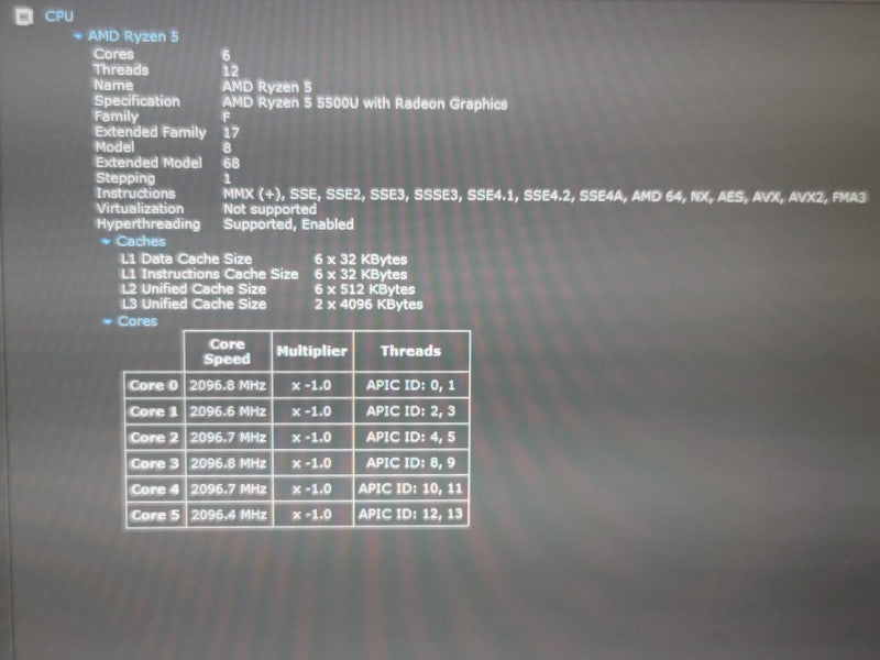 Dell Inspiron 5515 Ryzen 5 5500U 16GB DDR4 256GB NVMe Touch screen !  β Lap200