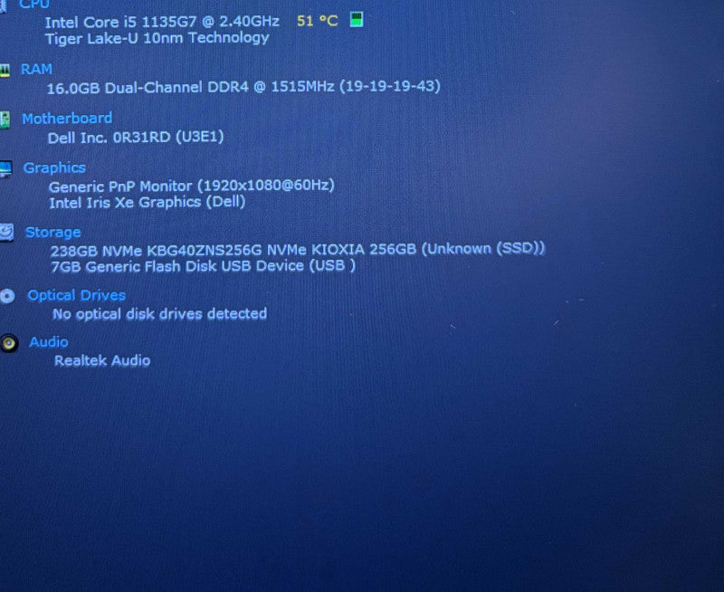 Dell Latitude 3520 Core i5-1135G7@2.4GHz 16GB RAM 256GB SSD READ Q Lap200