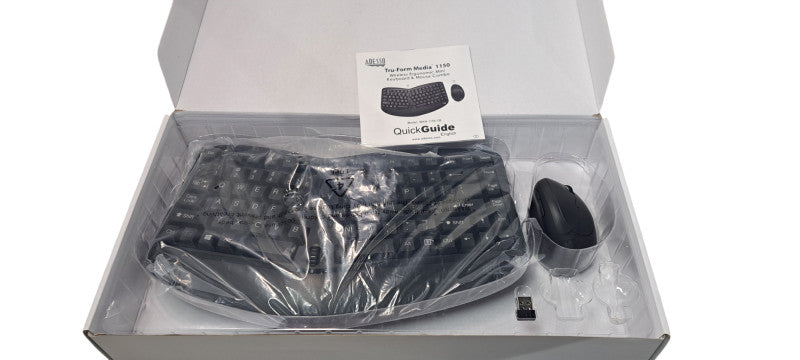 Like New Adesso Tru-Form Wireless Keyboard ErgWKB-1150CB