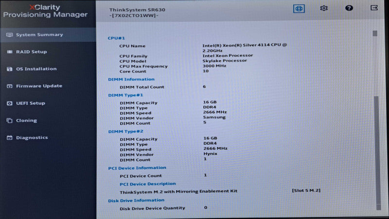 Lenovo SR630 1U Server | Xeon Silver 4114 @2.20GHz, 96GB DDR4, No HDD/RAID