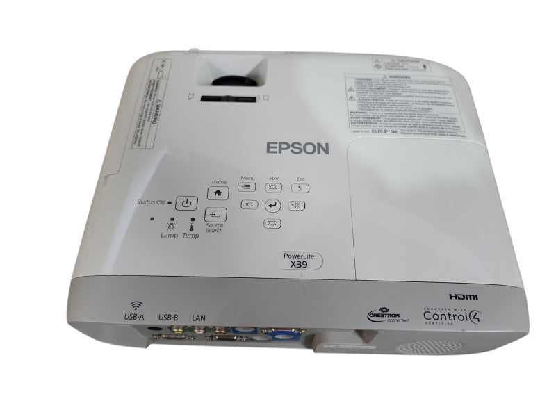 Epson PowerLite X39 3LCD Projector H855A 3500 Lumens HD 1080P HDM Lamp 2697 !