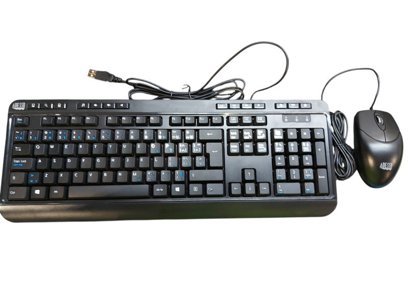 Adesso AKB-132CB-FR Black USB Wired Keyboard and Mouse