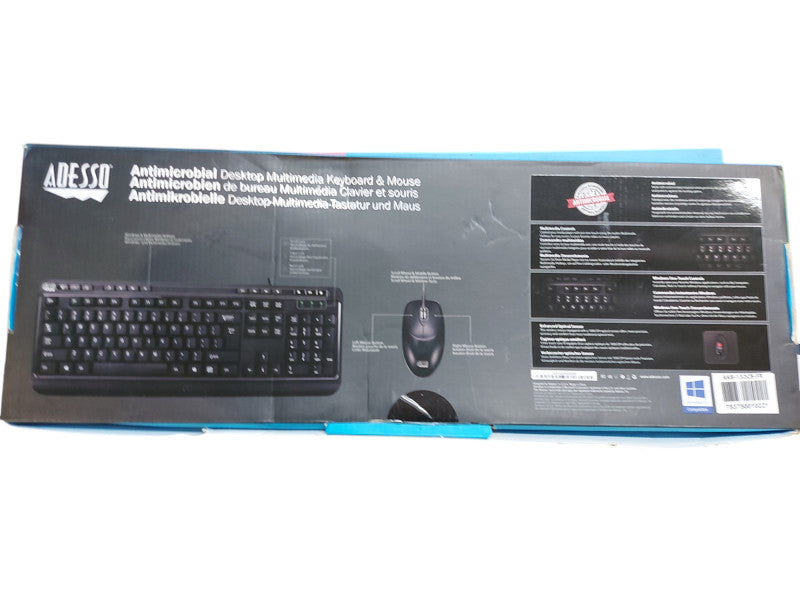 Adesso AKB-132CB-FR Black USB Wired Keyboard and Mouse