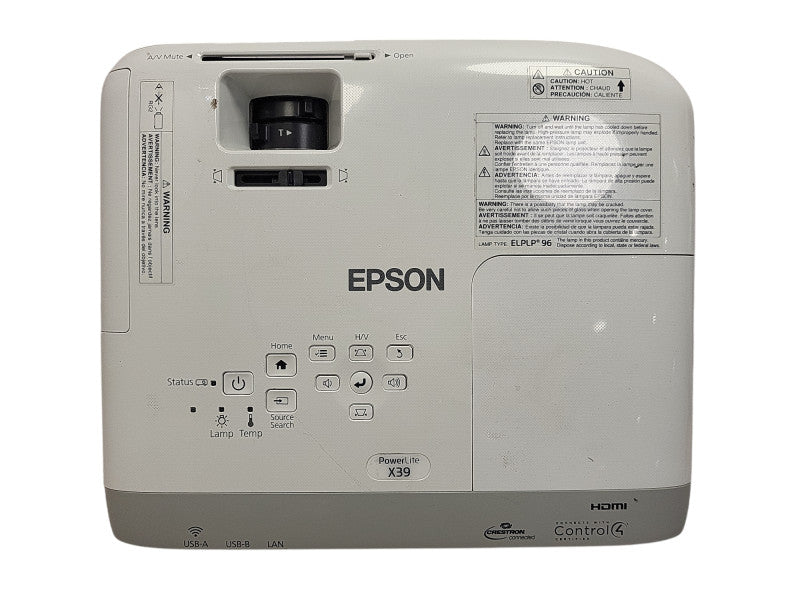 Epson PowerLite X39 H855A 3LCD WXGA Projector 1280x800 3355h NO Remote $