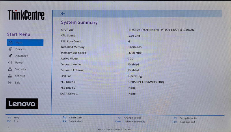Lenovo M70q Gen 2 | i5-11400T @1.30GHz, 16GB DDR4, 256GB NVMe, Wi-Fi, PWR