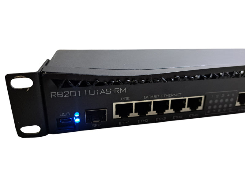 MikroTik RB2011UiAS-RM Routerboard Gigabit Router w/ SFP *Cosmetic Damage*