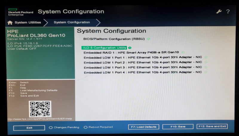 HP ProLiant DL360 Gen10 1x Xeon Silver 4116 32GB DDR4 P408i-a SR - No HDD