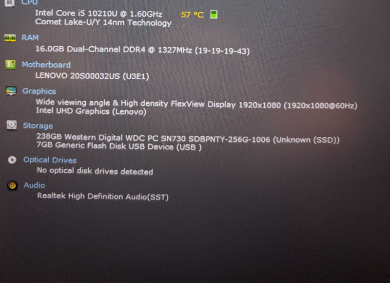 Lenovo ThinkPad T14 Gen 1 Core i5-10210U@1.6GHz 16GB RAM 256GB SSD  Lap200