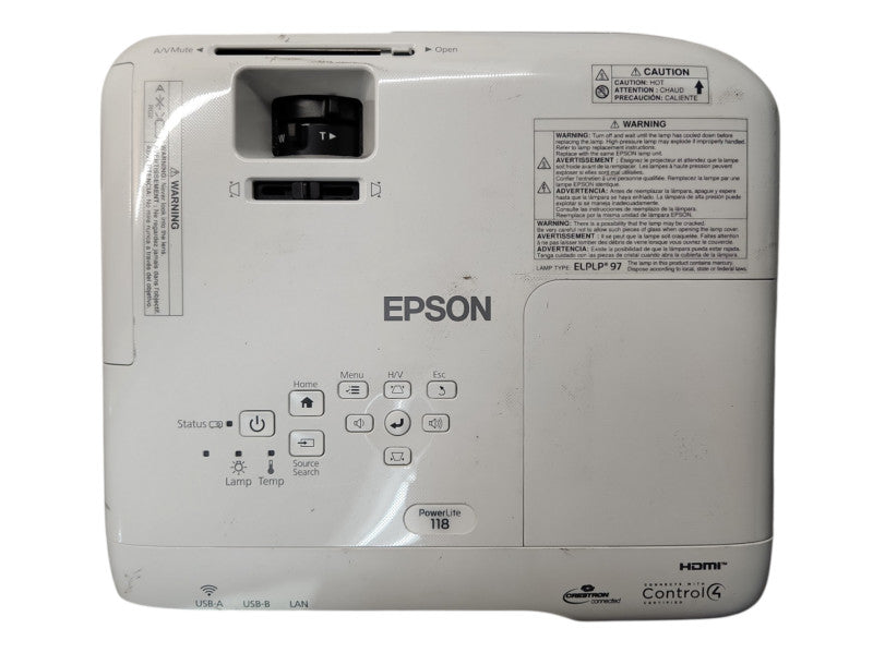 Epson PowerLite 118 LCD Projector HA03A, Lamp Hour: 776Hrs, No Remote