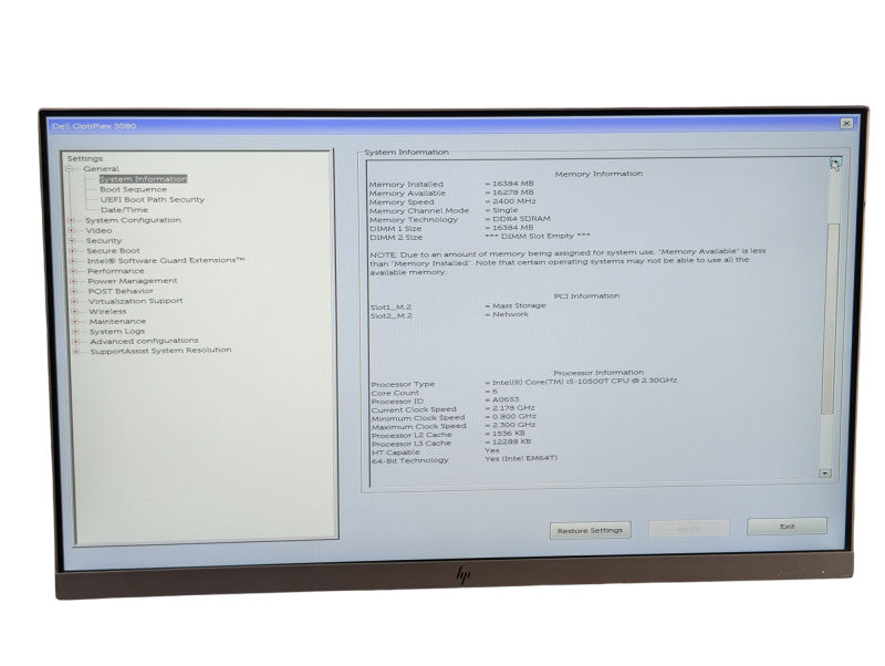 DELL OptiPlex 3080 Micro Intel Core i5-10500T 16GB RAM 256GB NVMe SSD  Q-
