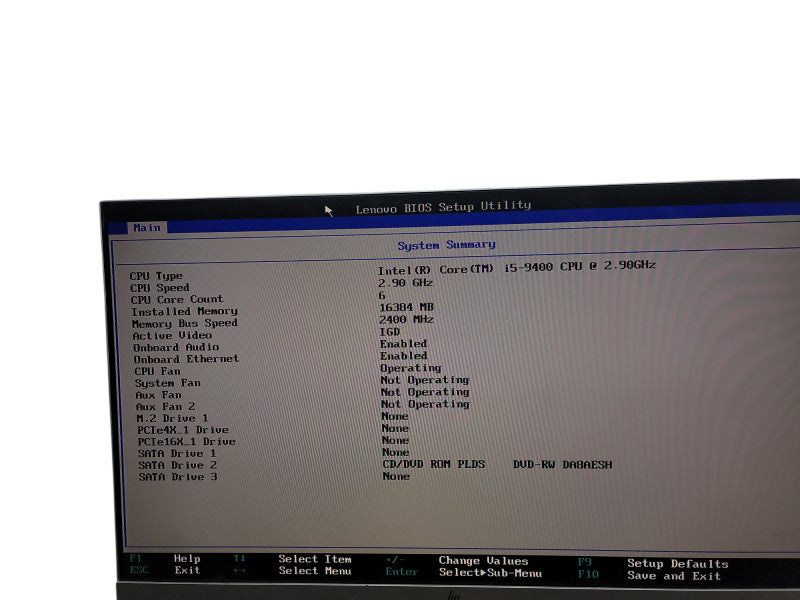 Lenovo ThinkCentre M720s i5 - 9400 @ 2.90GHz 16GB DDR4 Ram θ