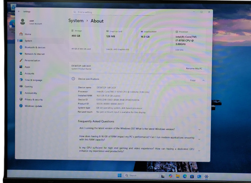 Custom PC TOWER , ASUS PRIME Q370-M, i7-9700@3.0GHz, 16GB DDR4, 512GB SSD