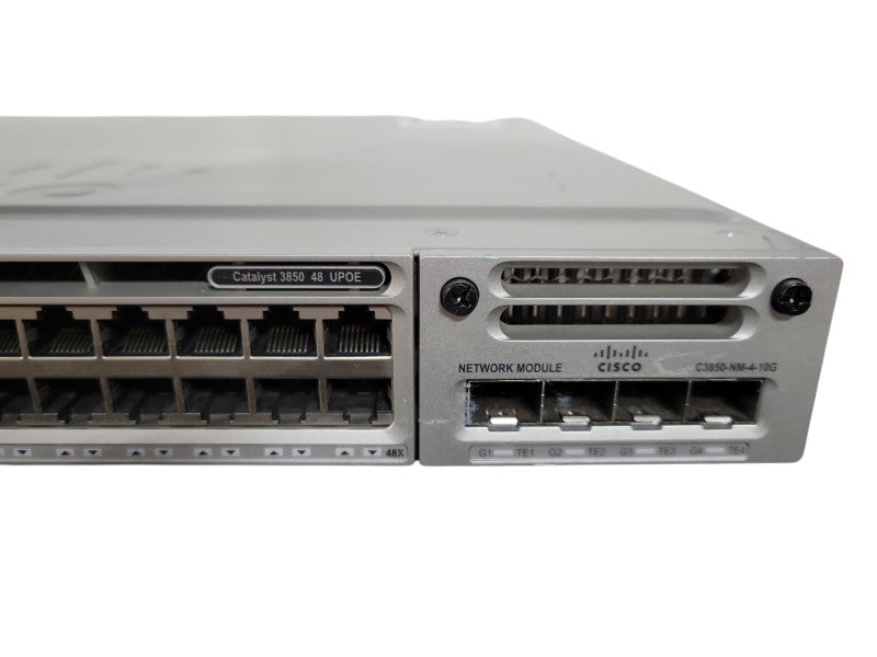 Cisco WS-C3850-48U-E 48  Ethernet UPOE ports 2x 1100W PSU w/ C3850-NM-4-10G !