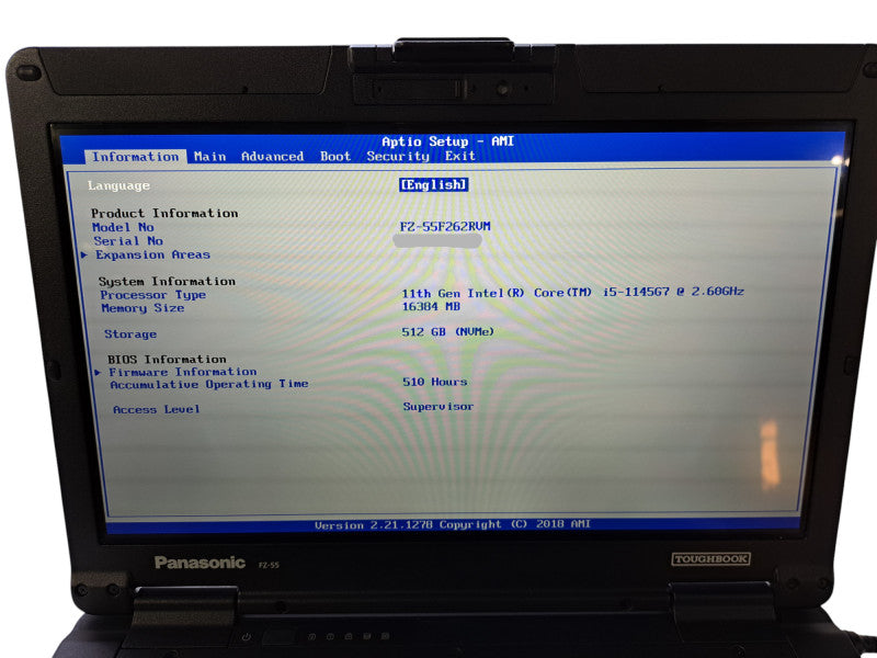Panasonic Toughbook FZ-55 Touch | Core i5-1145G7, 16GB DDR4, 512GB, 510 HRs  Lap200