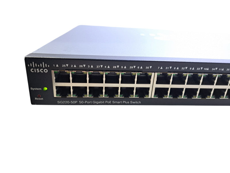 Cisco SG220-50P-K9 V02 | 50-Port Gigabit PoE Smart Plus Switch *No EARS*