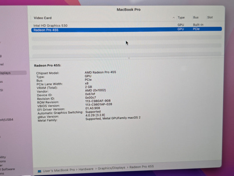 Apple MacBook PRO 15-inch 2016 Intel i7-6820HQ 16GB RM 500GB Storage  -