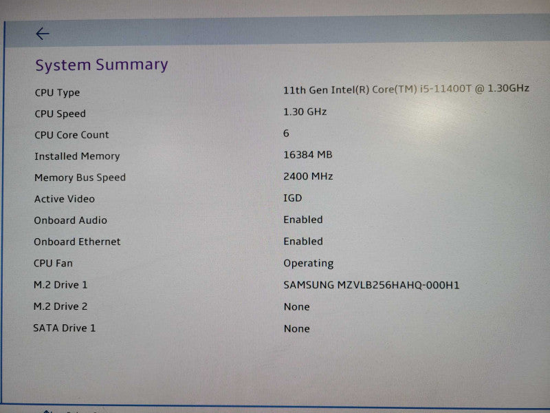 Lenovo M70q Gen 2 | i5-11400T @1.30GHz, 16GB DDR4, 256GB NVMe !
