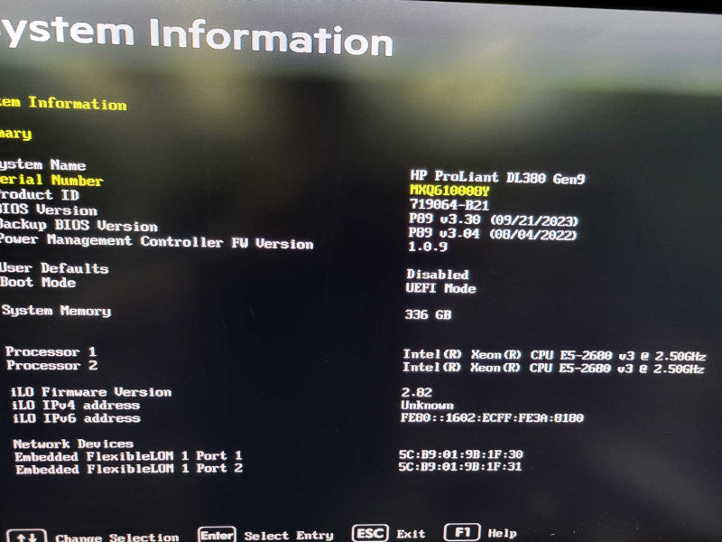 ProLiant DL380 Gen9 - 2x Xeon E5-2680 v3 336GB DDR4 B140i P440ar 2x800W PSU %